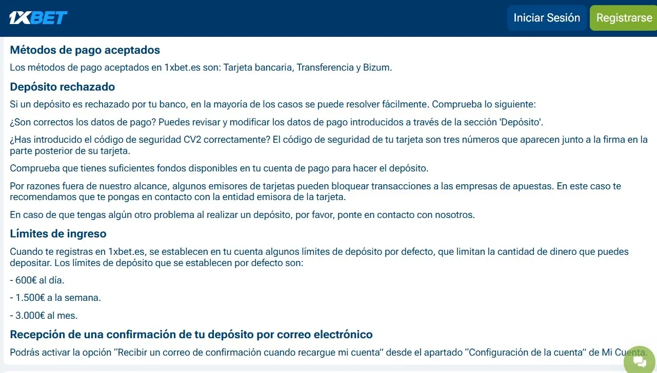 Añadir fondos en 1xBet con métodos locales
