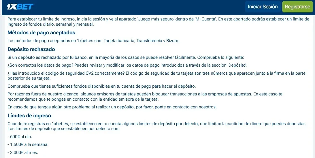 Pagos y saldo 1xBet con gestión segura